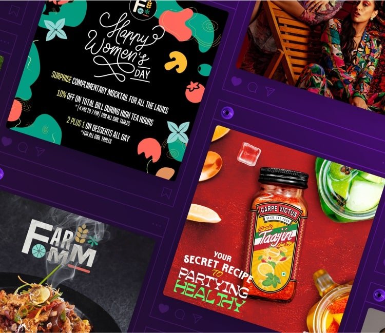 Social media posts and content created for client brands